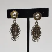 Acoma Silver Filigree Earrings, c. 1920 — Turkey Mountain Traders