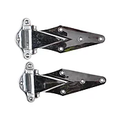 Pair of Chrome 7 in. Vintage Ice Box Surface Mount Hinges
