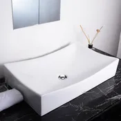 Aquaterior Rectangular Porcelain Sink with Popup Drain 26x16