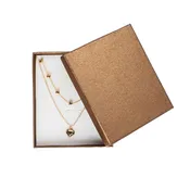 5.25" x 4.5" x 1.25" - Metallic Cardboard Foam Insert Set Ring, Earring, Necklace Box
