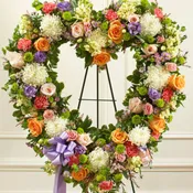 Always Remember Pastel Floral Heart Tribute