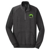 Adult Lightweight  1/4 Zip Pullover Sweatshirt - Heathered Black
