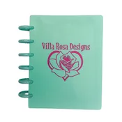 Villa Rosa Pattern Discbound Storage Binder Teal with Logo