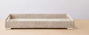 abaca white sand rectangular tray, small