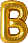 34" Foil Mylar Gold Letter 'B' Balloon
