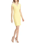 Cap Sleeve Round Neck Lace Fitflare