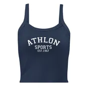 Athlon Sports | White Logo Women's Ribbed Tank