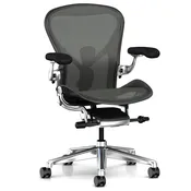 ハーマンミラー アーロンチェア  Aeron Chair グラファイト・ポリッシュドアルミニウム 堅床/カーペット用キャスター