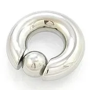 00g Stainless Steel Captive Bead Ring with Snap Fit Ball - Price Per 1