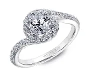 14K “Luminaire” Swirl Diamond Engagement Ring