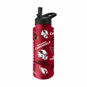 Arizona Cardinals NFL 34oz Quencher Insulated Water Bottle Straw Lid - Cardinal