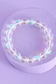 Balanced Aura Beads Bracelet in Clear