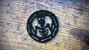 Acrylic Cutout Pendant—Skeleton & Bones—Black