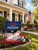 250 Years of Freedom with Family Name Garden Flag