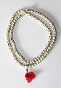 Carved Bone Mala- Light Striped