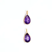 Amethyst 14K Gold Pear Charm