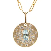 Aquamarine and Diamond Medallion