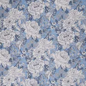 Charlotte - Vintage Floral Blue Ecru 108" Wide Backing