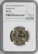 2017 D Sacagawea Sequoyah Dollar NGC MS 68
