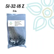 51-32-18 Zinc Core- 6" PreTabbed Wick (Pack of 100)