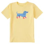 Kids Dachshund with Boots Short Sleeve Crusher Tee