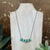5 Stone Green Turquoise Necklace