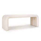 Alma Modern Rectangular Channel Waterfall Curved Stone Coffee Table Bench