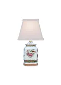 13" Rose Canton Mini Jar Porcelain Lamp