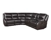 Adrian 6 Piece Chocolate Leather Power Sectional