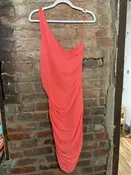 Anthropologie Coral One Shoulder Dress