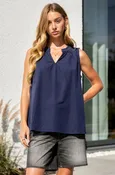 Camellia VNeck Sleeveless Embroidered Top by dear scarlett