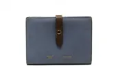 Authentic Celine Celine Blue/Grey Leather Multifunction Strap Wallet