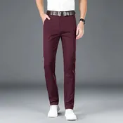 2024 Men's Spring Summer Fashion Business Casual Long Pants Suit Pants Male Elastic Straight Formal Trousers Plus Big Size 30-40