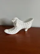 Fenton Daisy Button Milk Glass Slipper Vintage Collectible Decorative Glassware Home Decor Gift