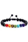 7 CHAKRA CRYSTAL BRACELET WITH LAVA STONE DIFFUSERS