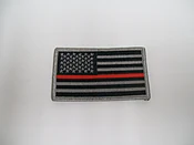 American Flag Red Line Patch 3-3/8" x 2"