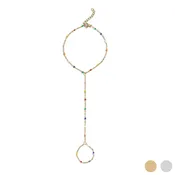 18K Gold PVD Stainless Steel Multi Color Hand Chain: Gold