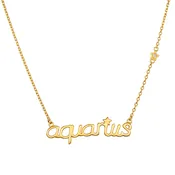 Aquarius Vision Zodiac Script Necklace
