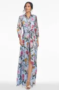ADDISON BLUE FLORAL SHIRT DRESS GOWN