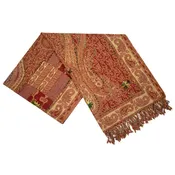 Red And Gold Boiled Embroidery scarf