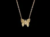 14k Yellow Gold Butterfly Necklace