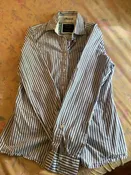 American Eagle Favorite Blue Striped Button Down Shirt Women’s Long Sleeve 4