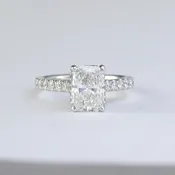 1.64ct Lab Grown Radiant Cut Diamond Ring w/ Hidden Halo