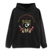 Entree LS Misunderstood Camo Teddy 2.0 Drop Shoulder Black Pullover Hoodie