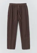 Alfie Garment Dyed Linen Pants | Dark Russet