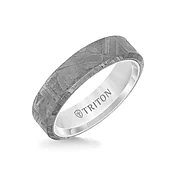 Bevel Edge Meteorite Top Contemporary Wedding Band