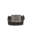 Ariat Boy's Double Stitch Black Floral Western Belt