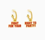 Kansas City Chiefs Fight For Right Huggie Earring