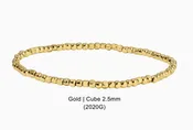 2.5MM Petite Gold Cube Bead Bracelet