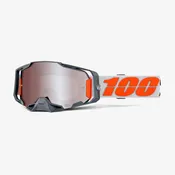 100% Armega Goggles-Moto Silver/Hiper-Silver Mirror Lens